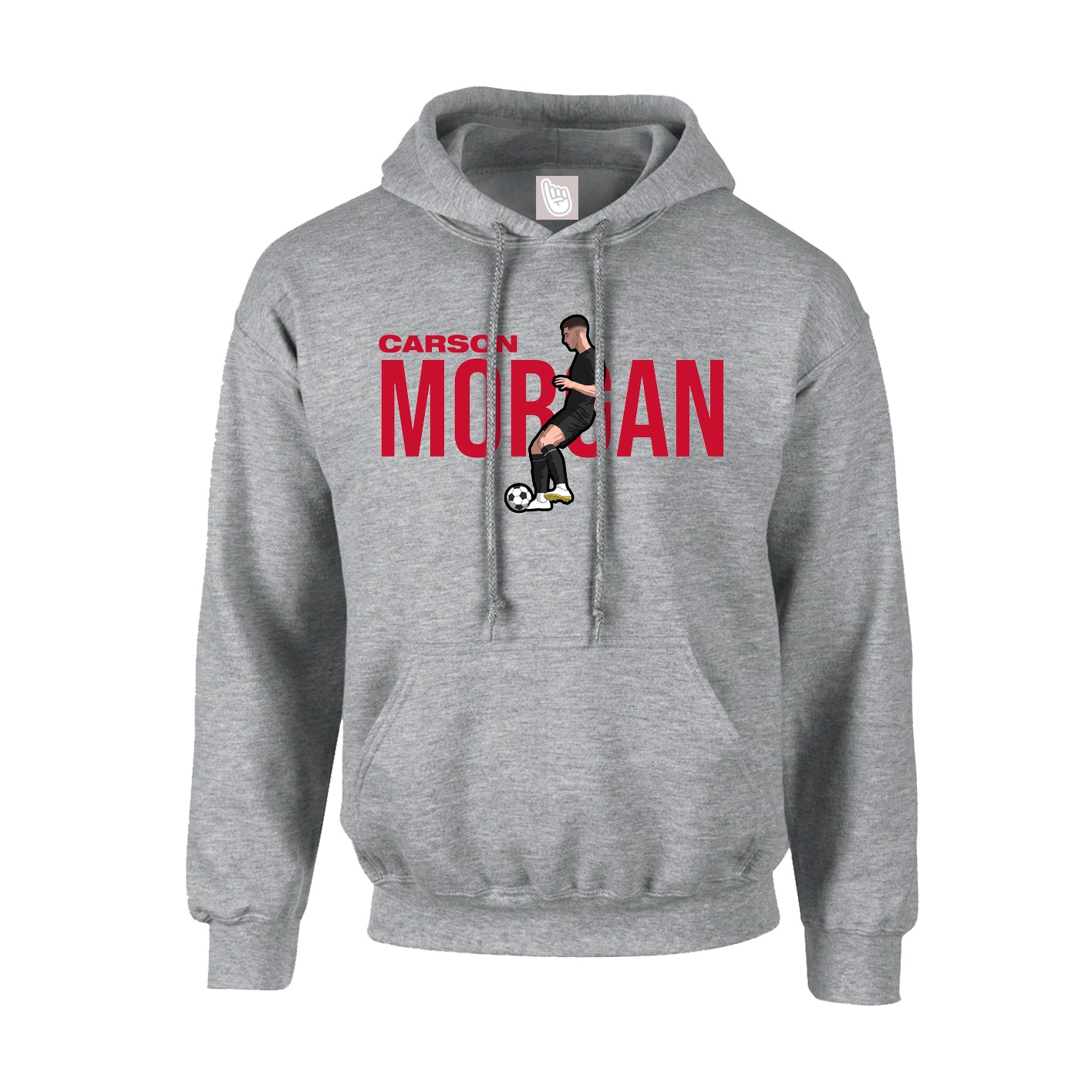 Youth Hoodie — Player Name in Grey