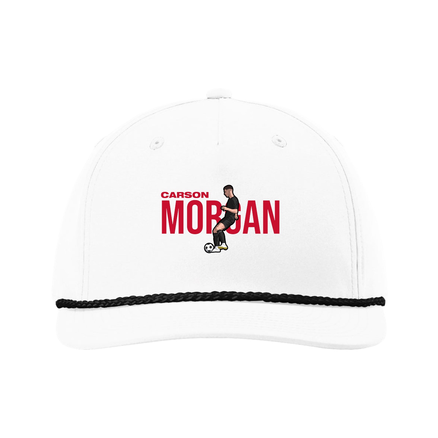 Five-Panel Classic Rope Cap — Player Name in White