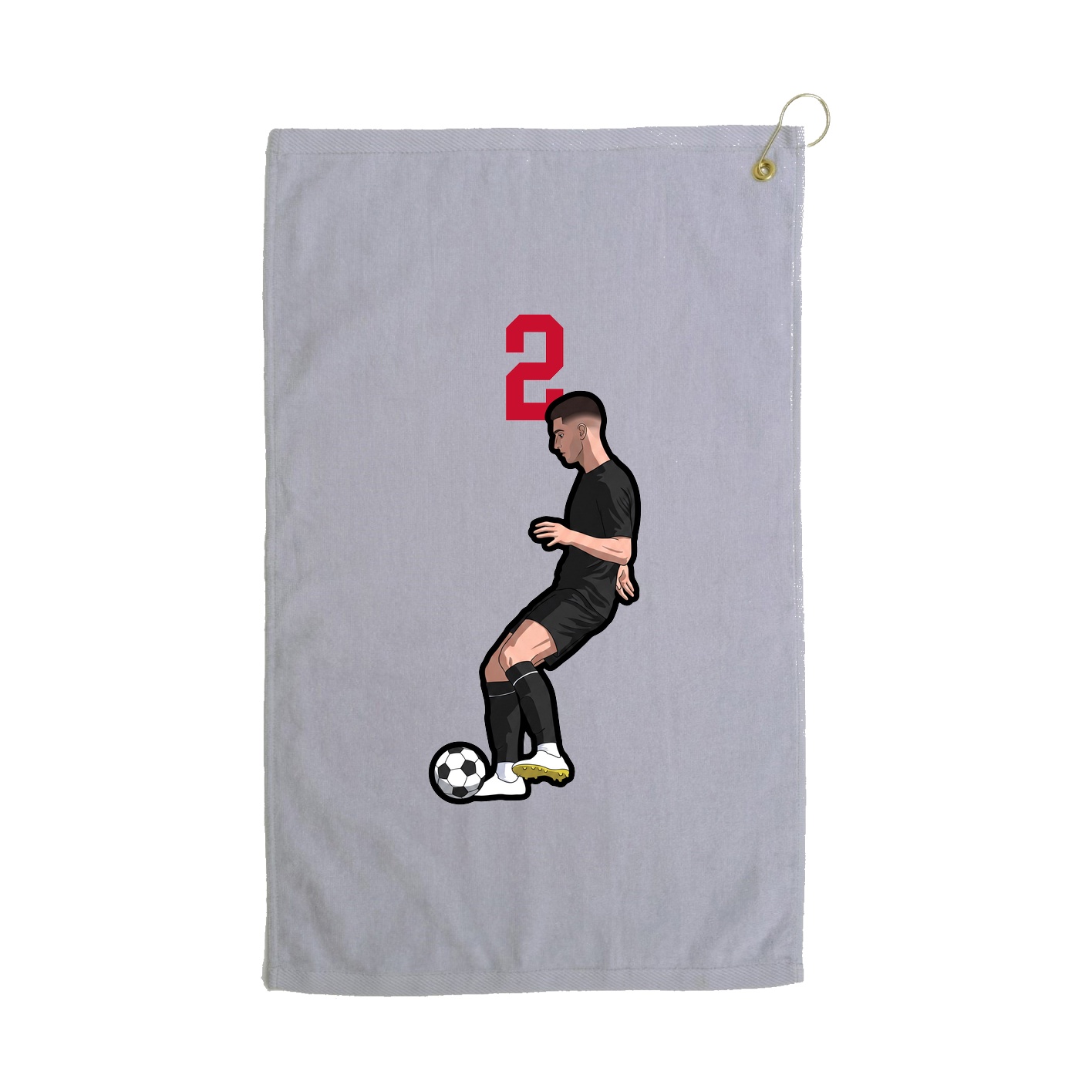 Golf Towel — Number Top in Grey