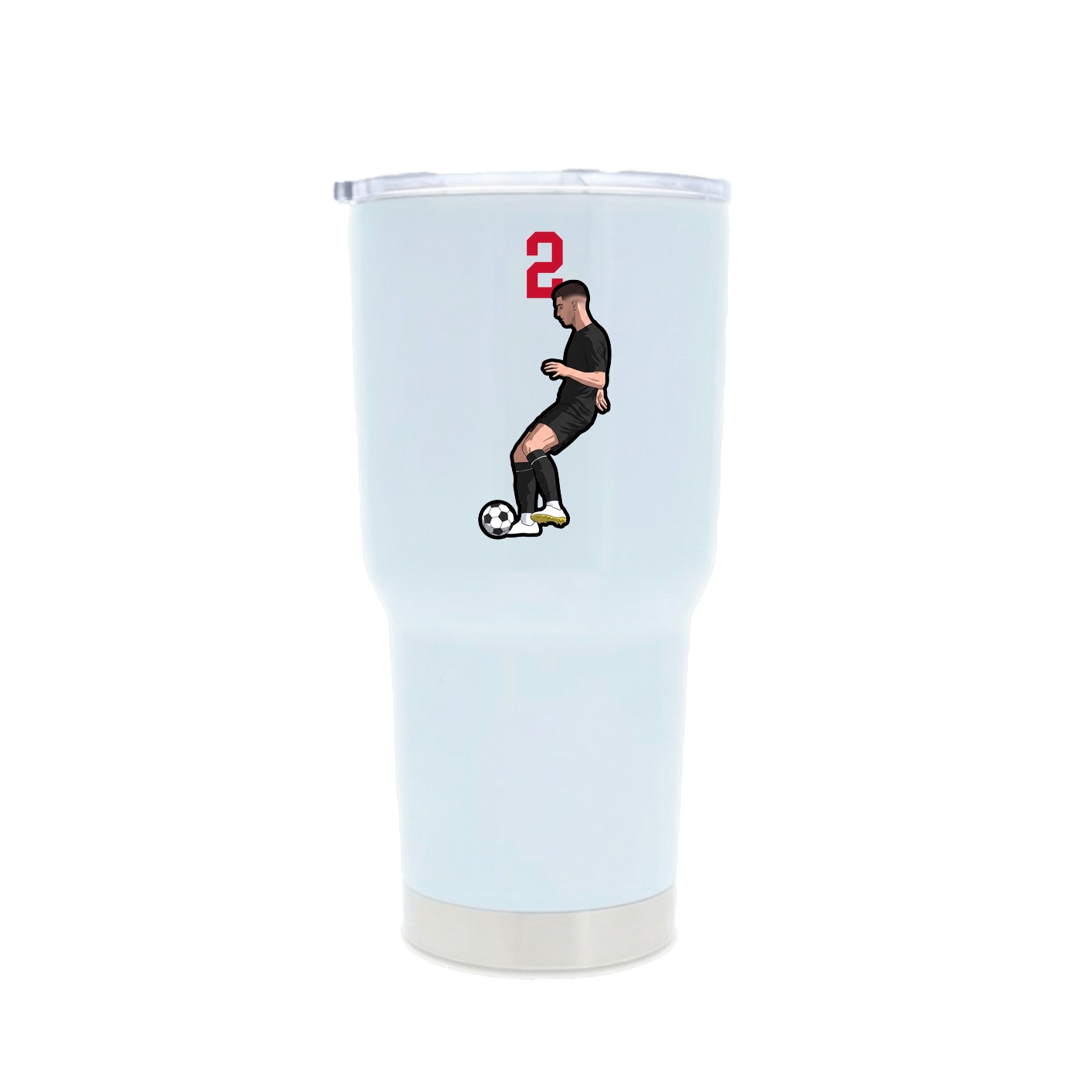 30oz Stainless Steel Tumbler — Number Top in White