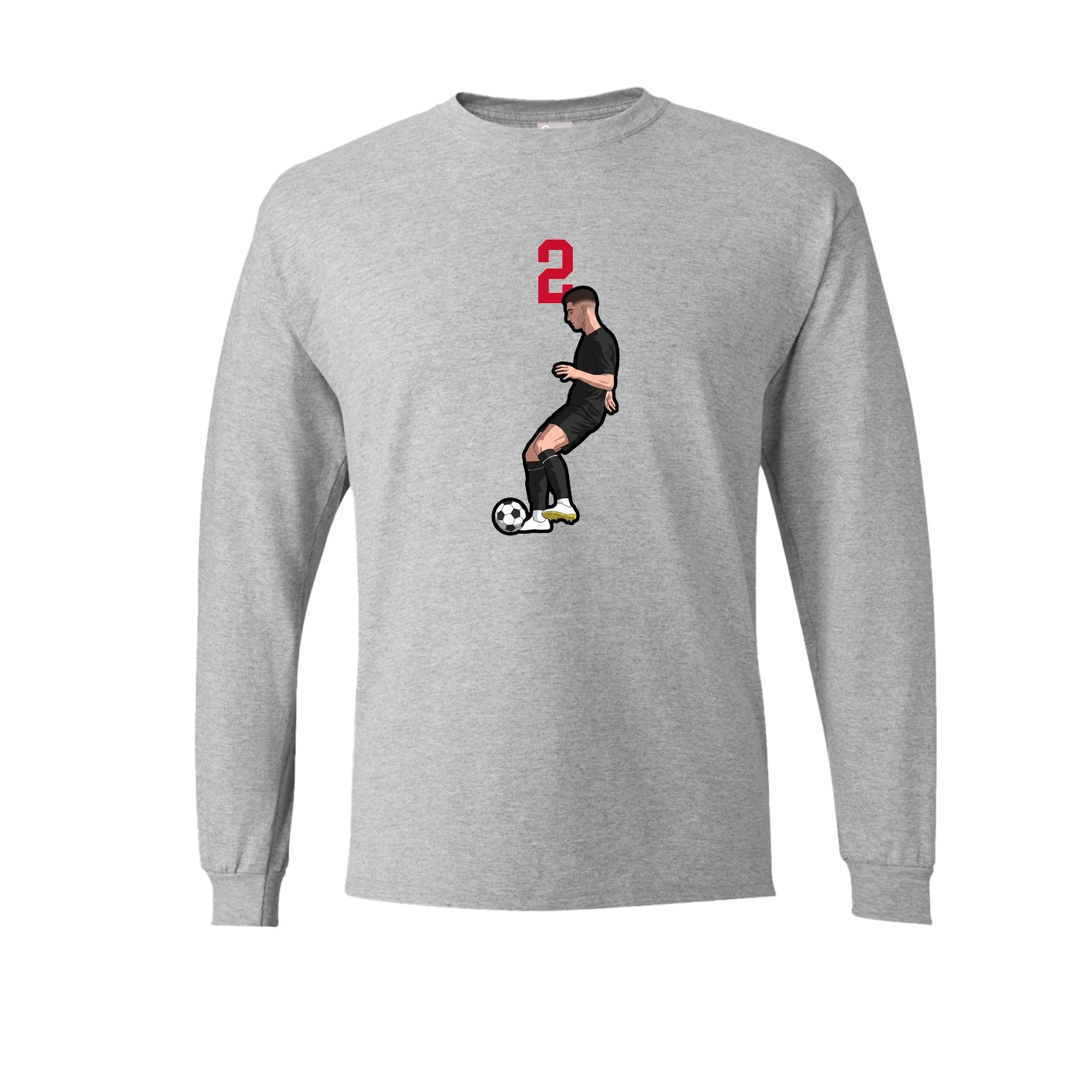 Long Sleeve Tee — Number Top in Grey