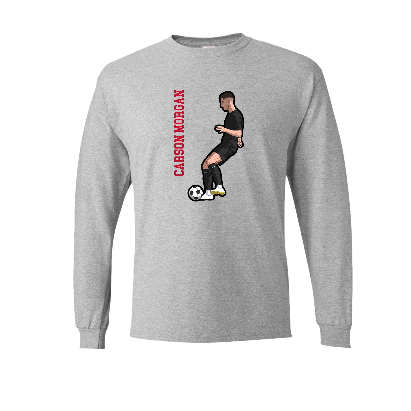 Long Sleeve Tee — Name Vertical in Grey