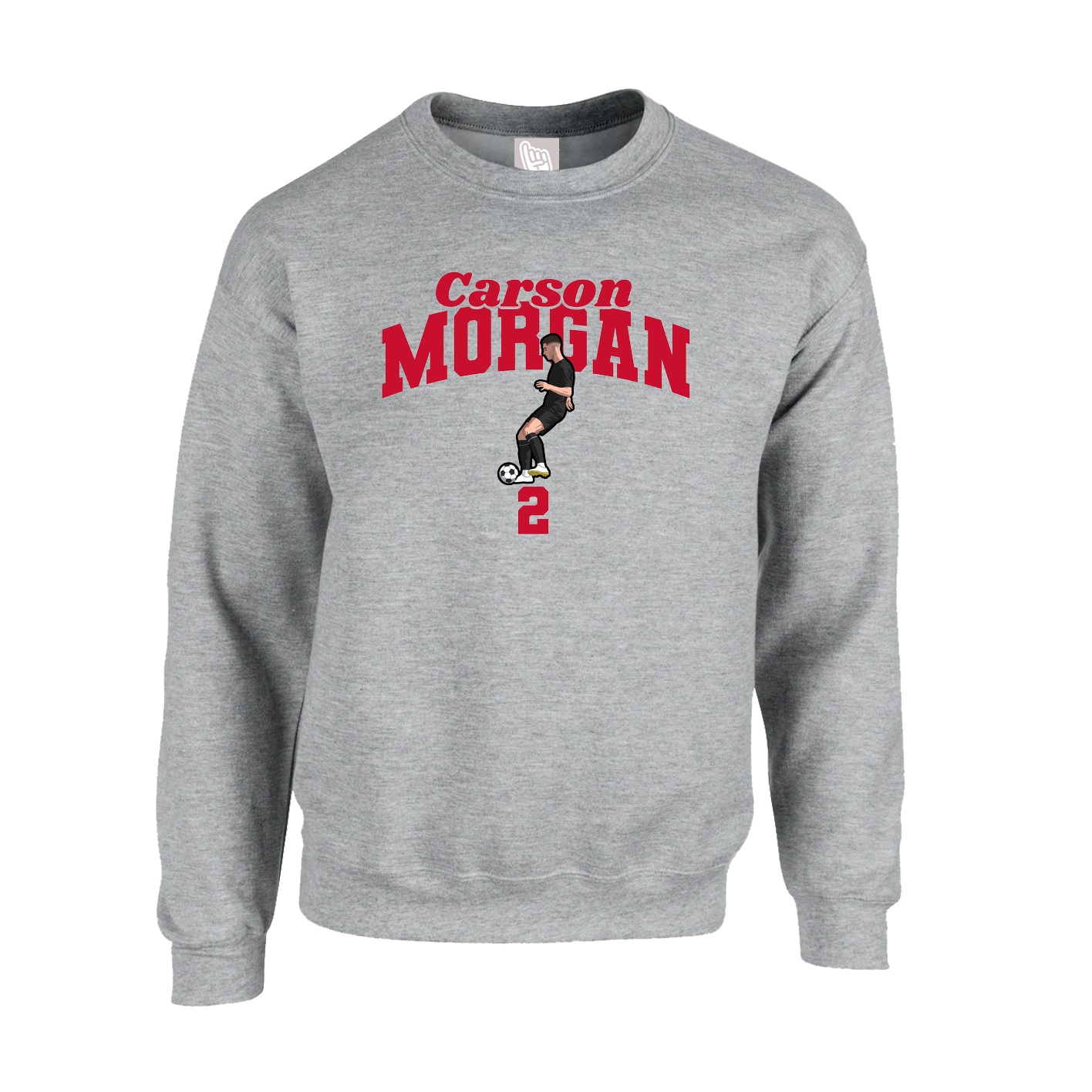 Fleece Crew — Signature Arch in Grey