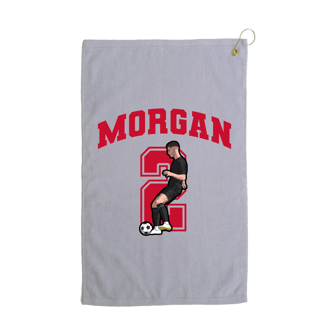 Golf Towel — Number in Grey