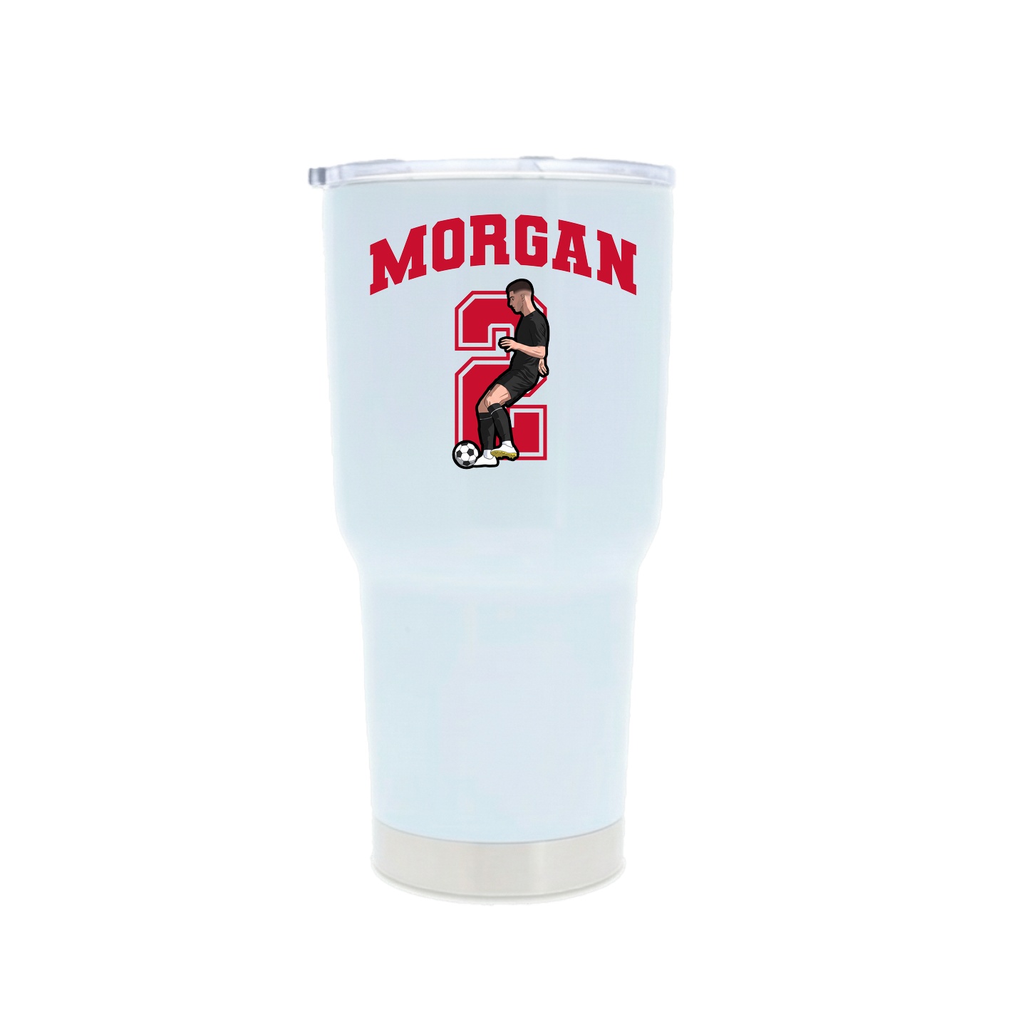 30oz Stainless Steel Tumbler — Number in White
