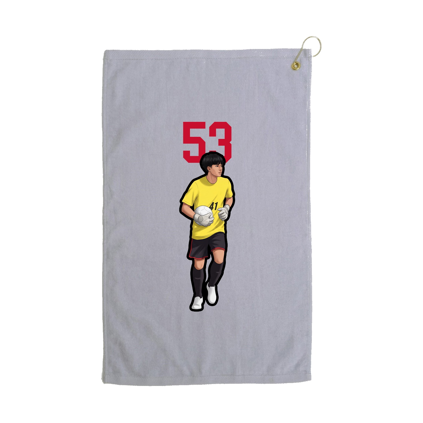 Golf Towel — Number Top in Grey