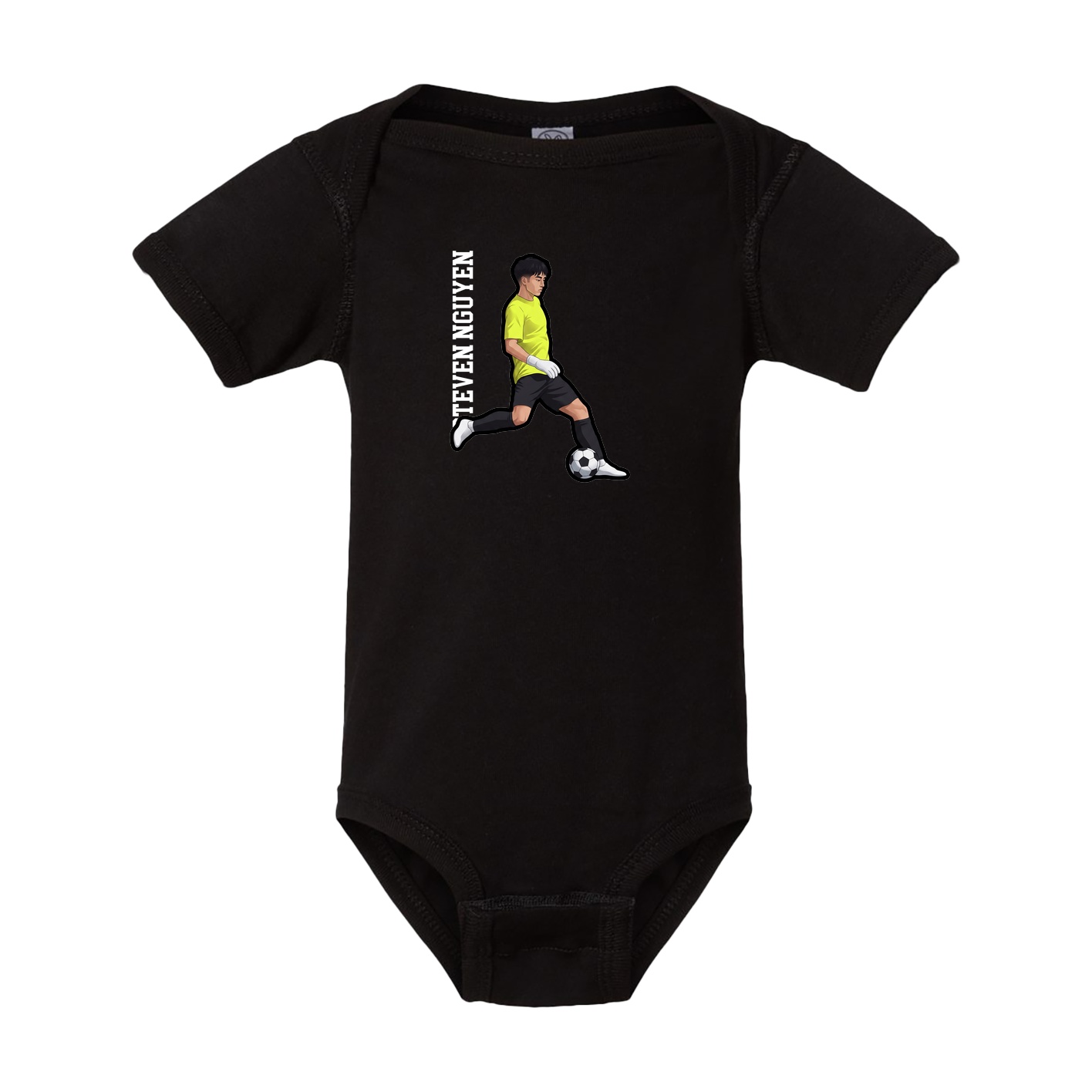 Baby Onesie — Name Vertical in Black