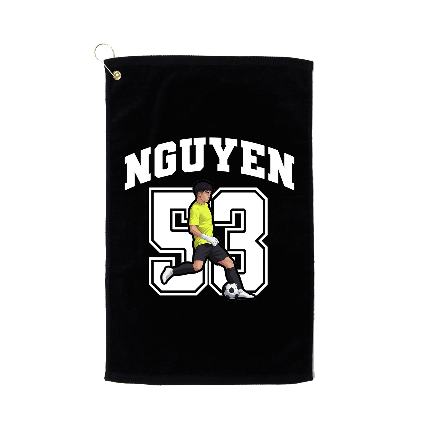 Golf Towel — Number in Black