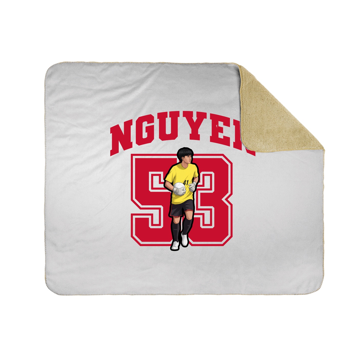 Throw Blanket — Number in White