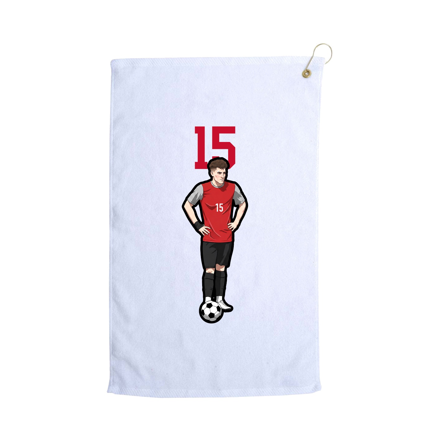 Golf Towel — Number Top in White