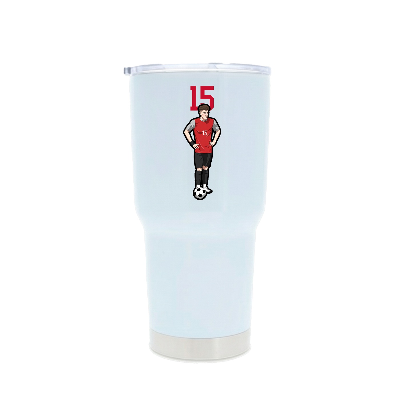 30oz Stainless Steel Tumbler — Number Top in White
