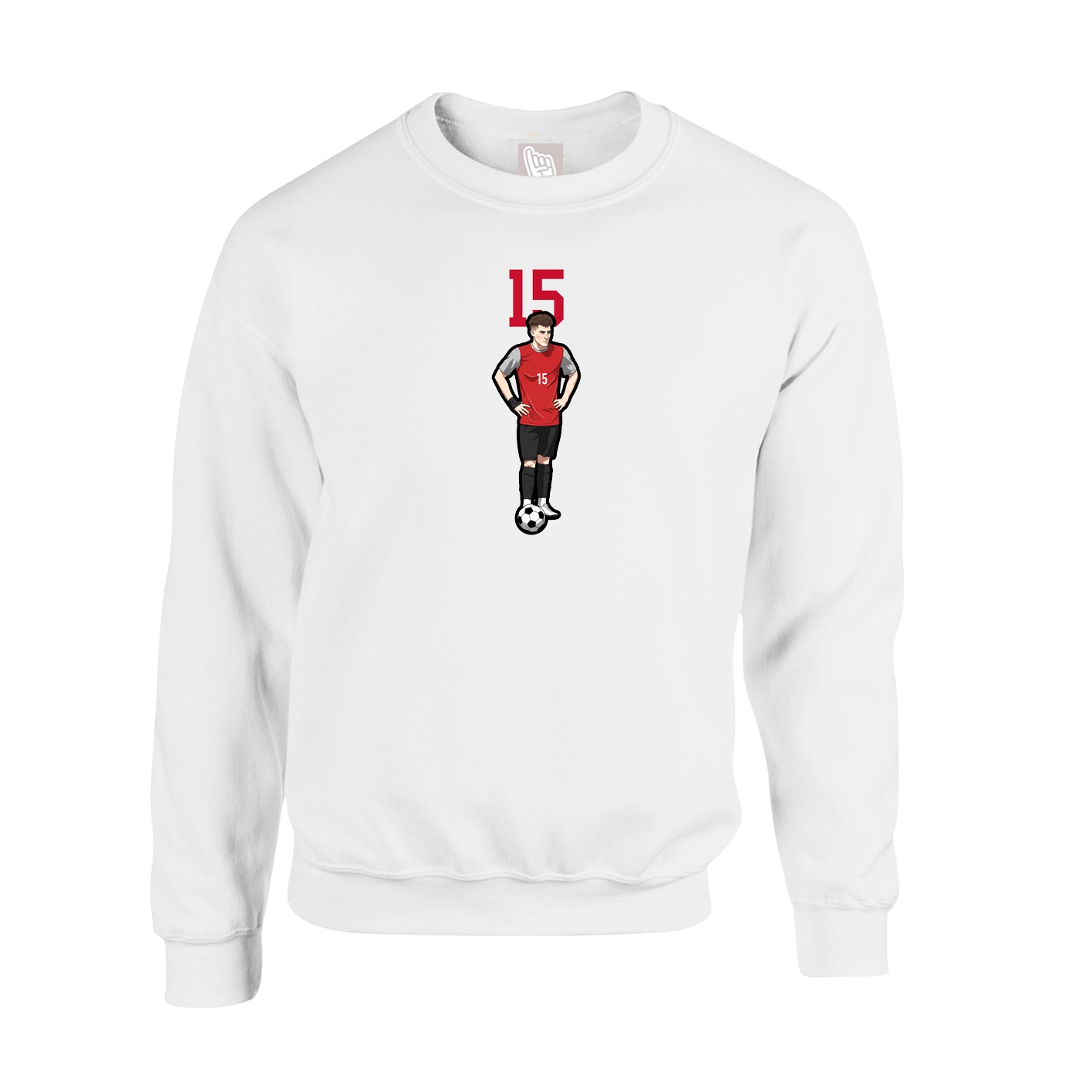 Fleece Crew — Number Top in White