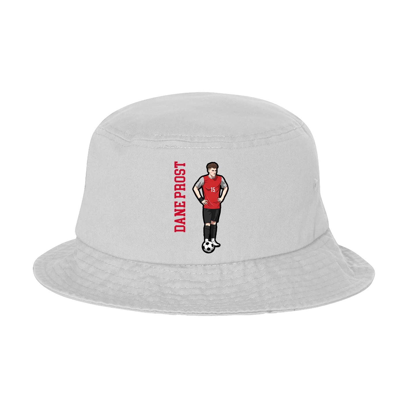 Bucket Cap — Name Vertical in White