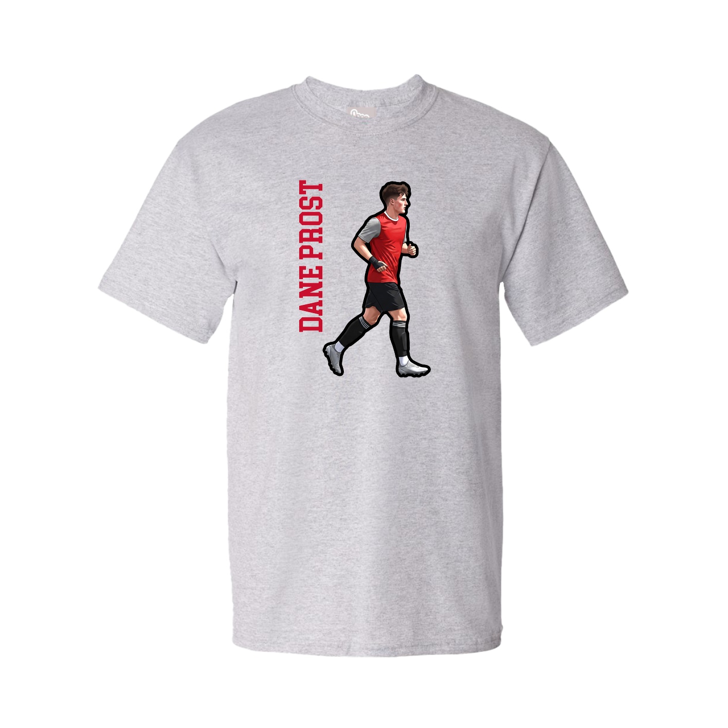 Tee — Name Vertical in Grey