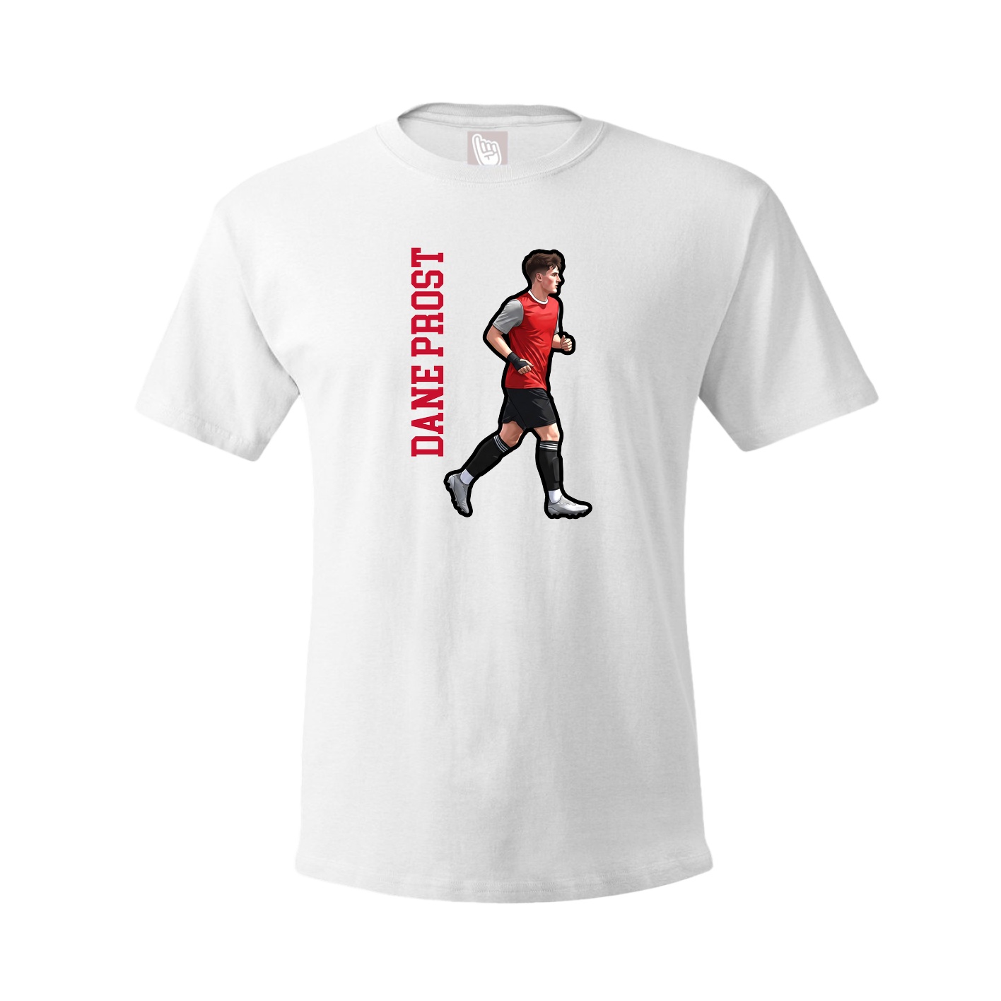 Youth Tee — Name Vertical in White