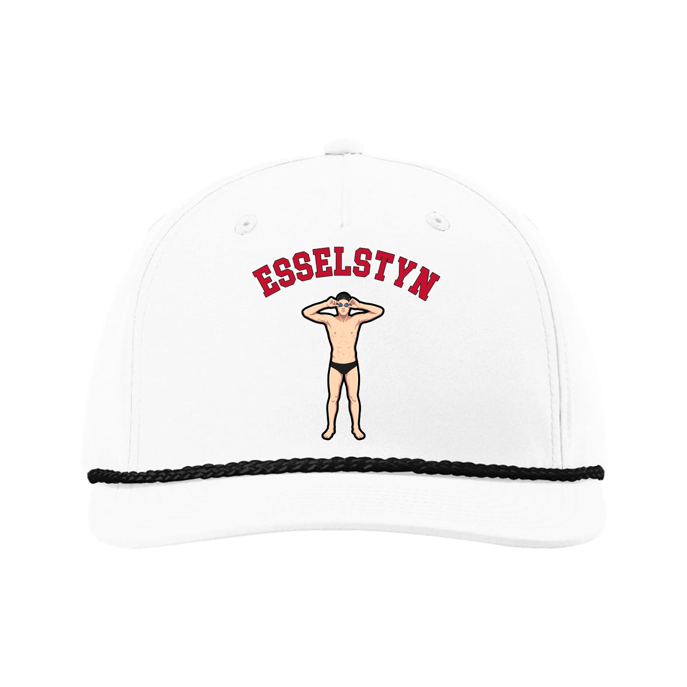 Five-Panel Classic Rope Cap — Shirsey Arch in White