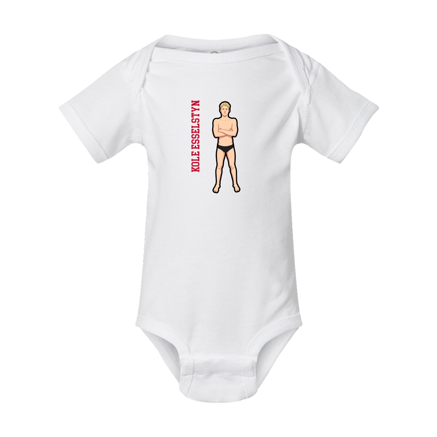 Baby Onesie — Name Vertical in White
