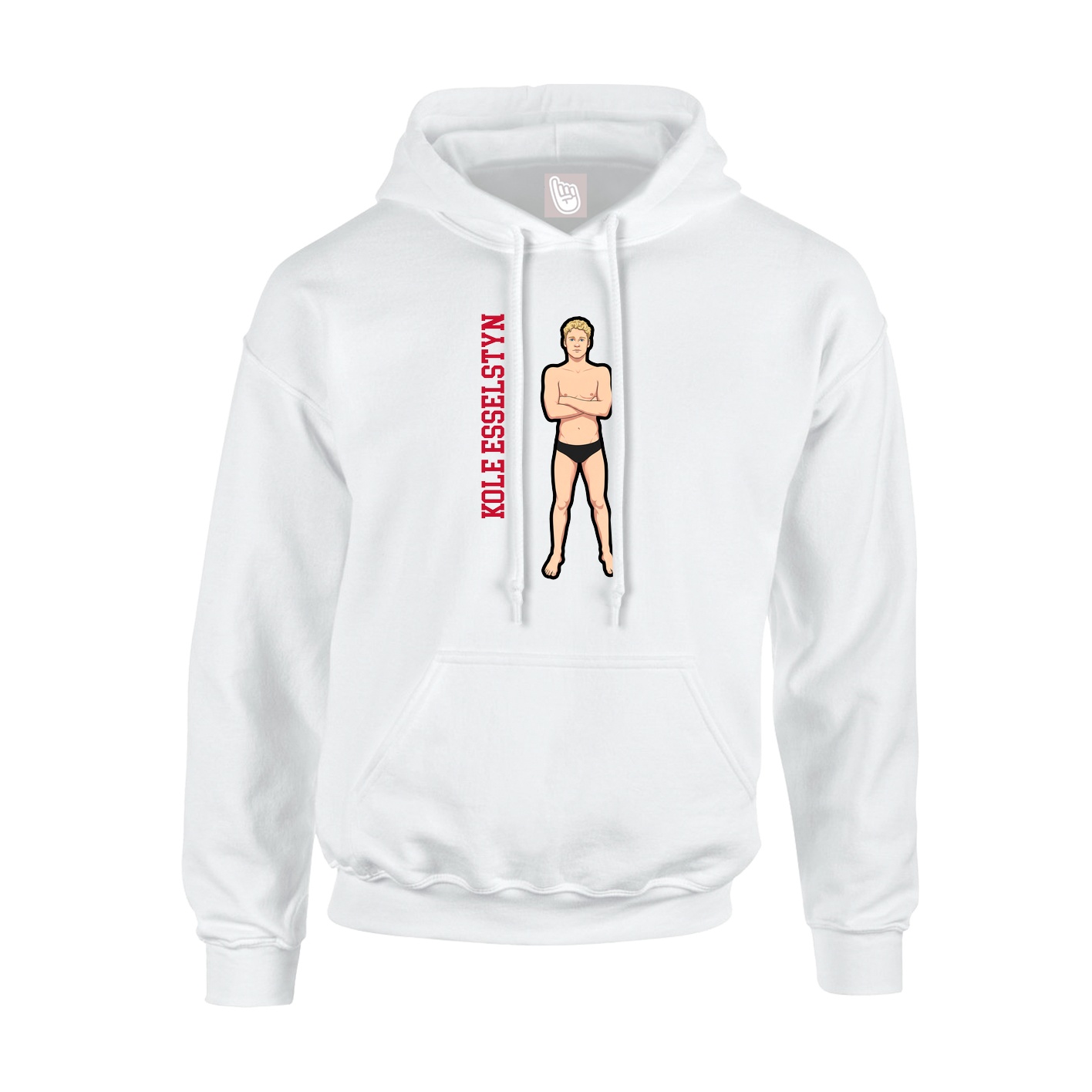 Youth Hoodie — Name Vertical in White