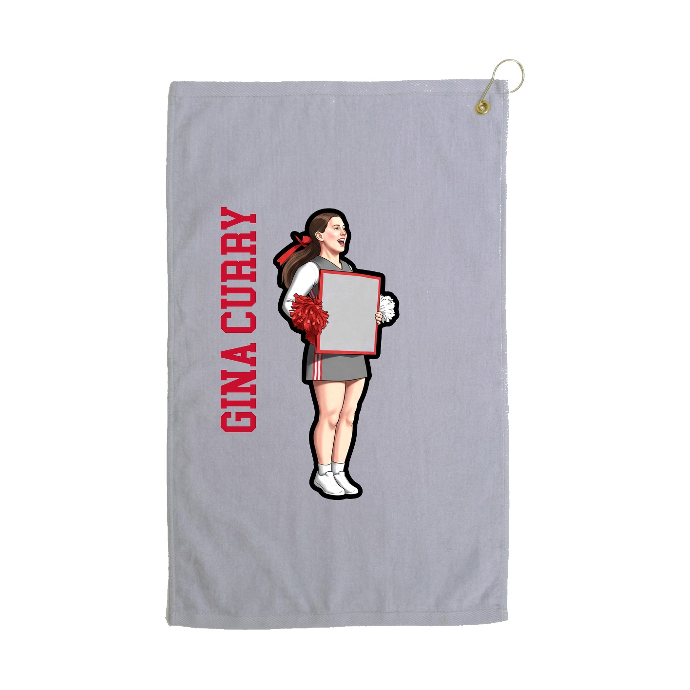 Golf Towel — Name Vertical in Grey