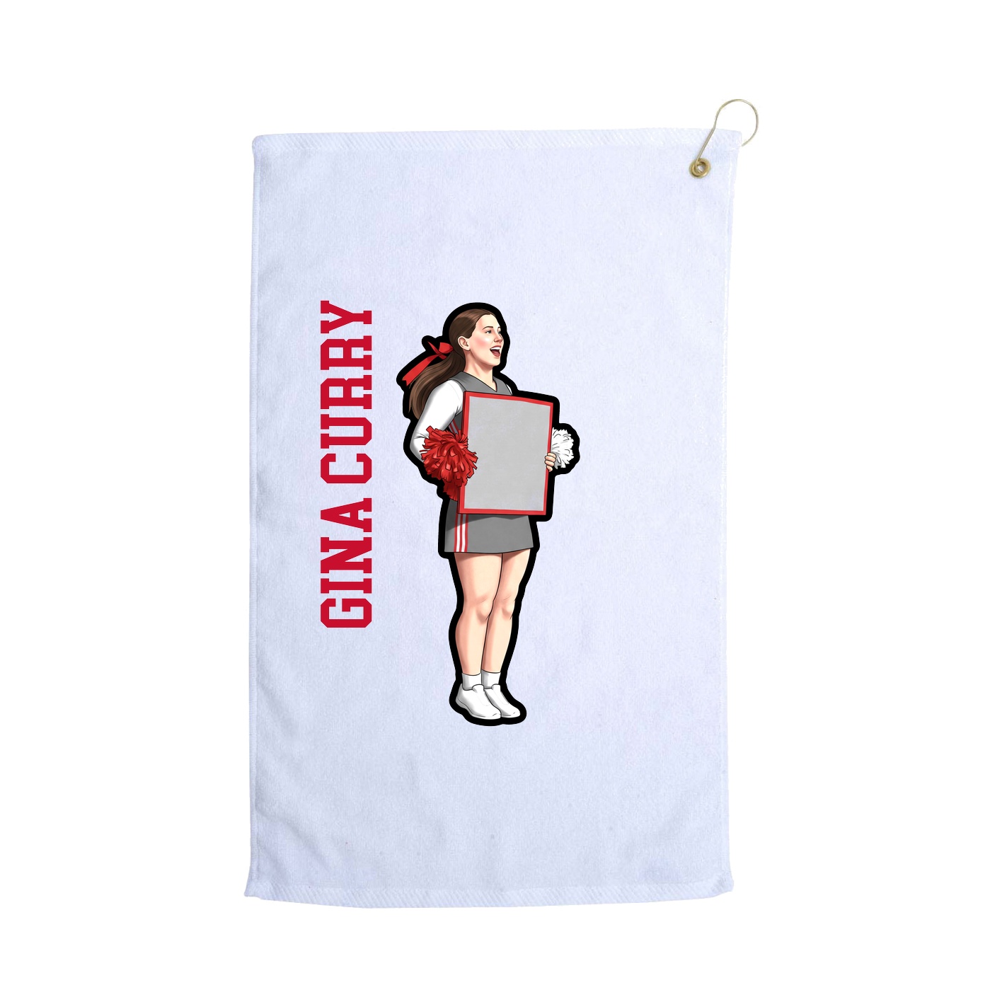 Golf Towel — Name Vertical in White