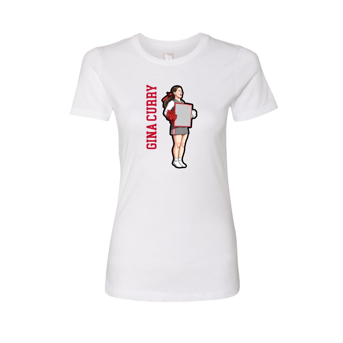 Fitted Women's Tee — Name Vertical in White