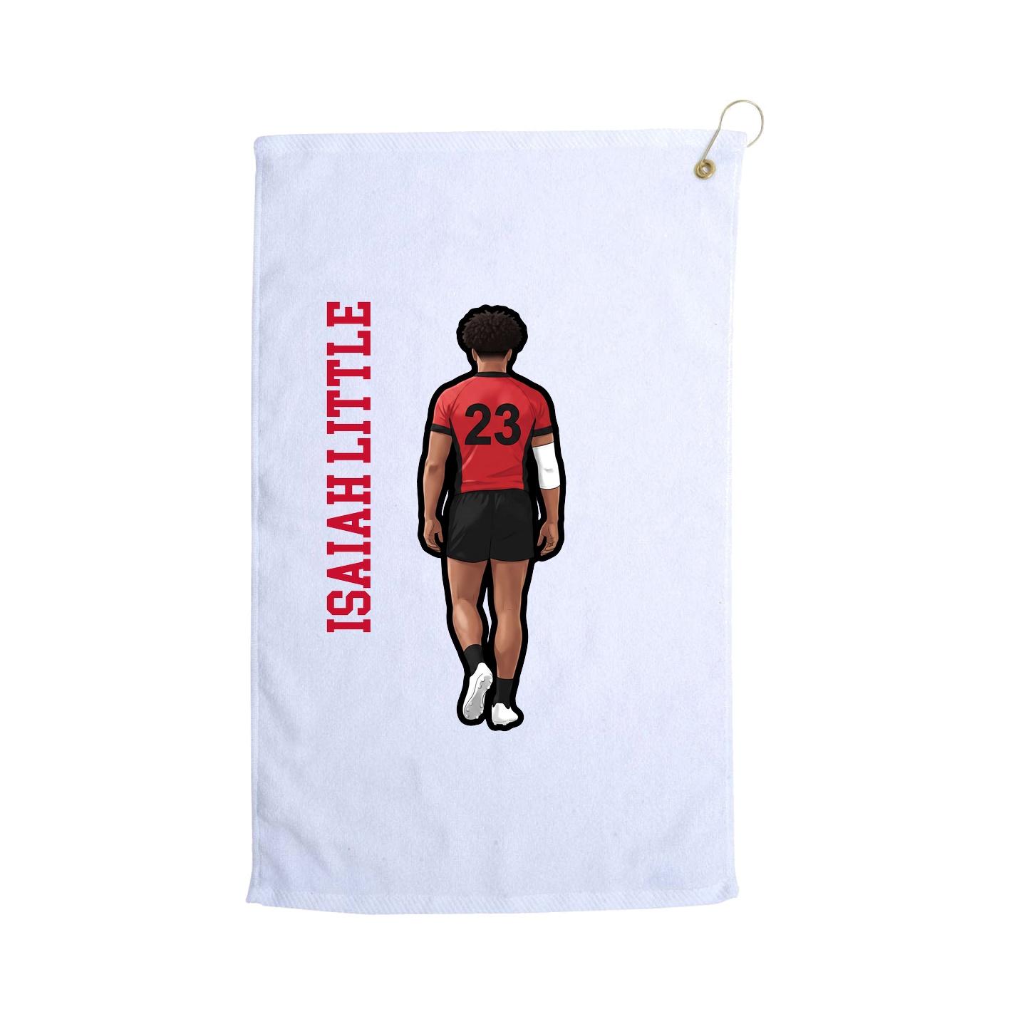 Golf Towel — Name Vertical in White