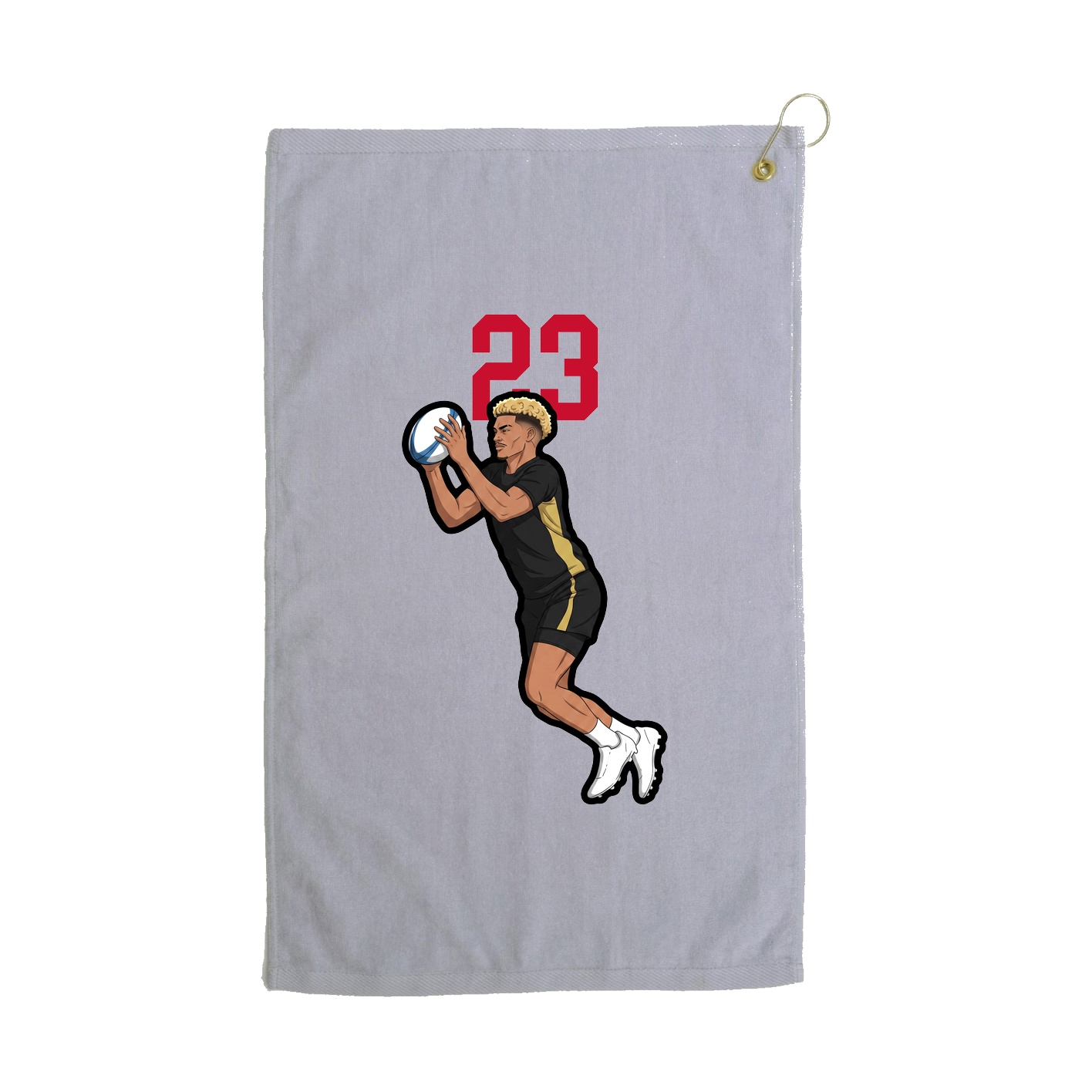 Golf Towel — Number Top in Grey