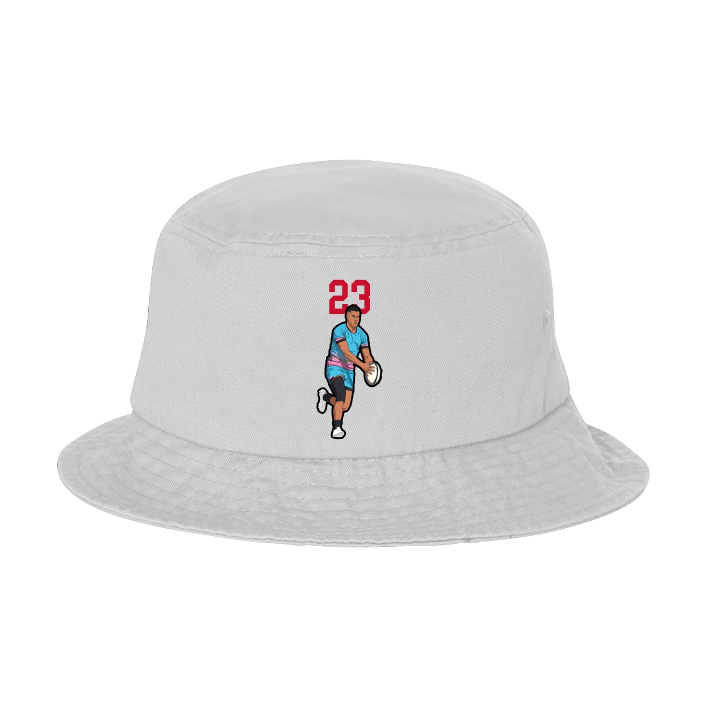 Bucket Cap — Number Top in White