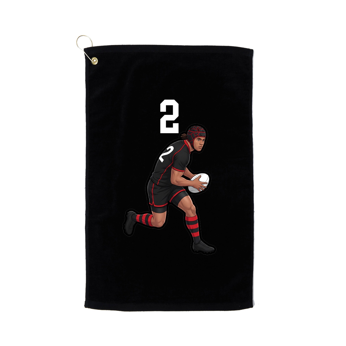 Golf Towel — Number Top in Black