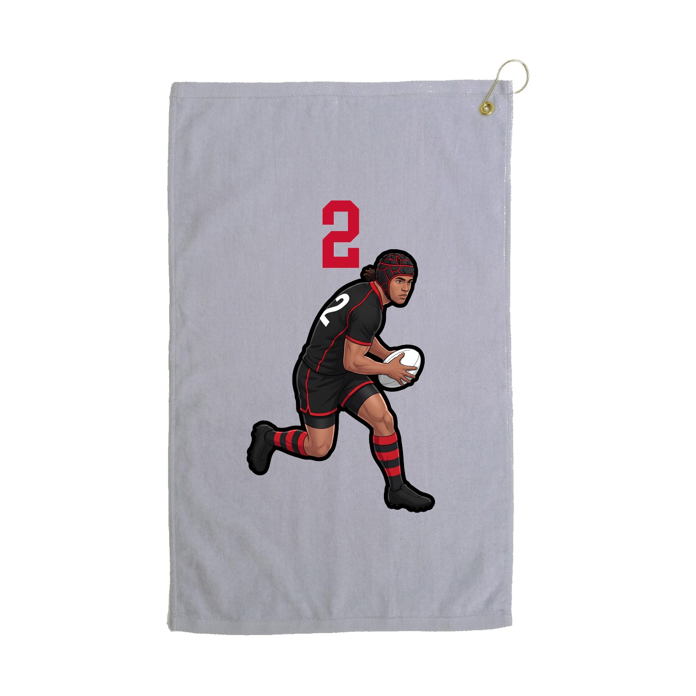 Golf Towel — Number Top in Grey