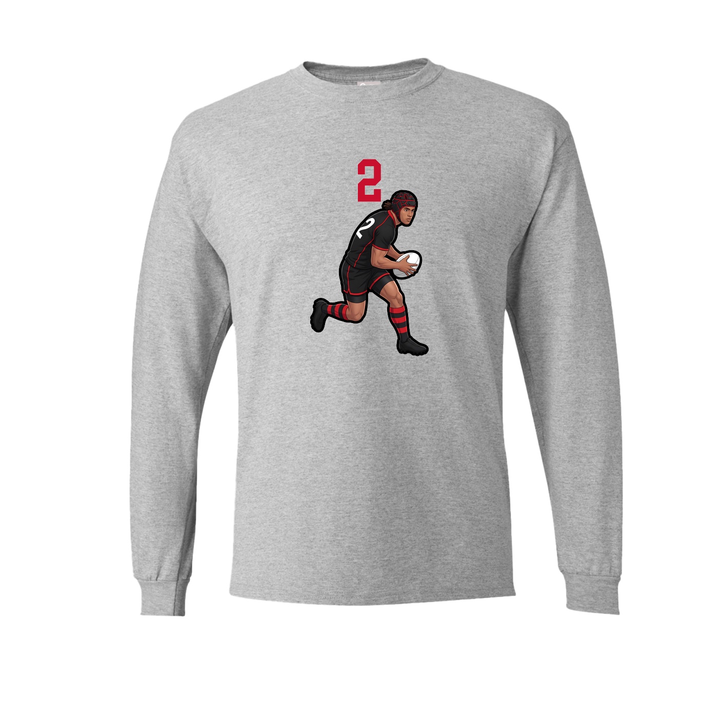 Long Sleeve Tee — Number Top in Grey