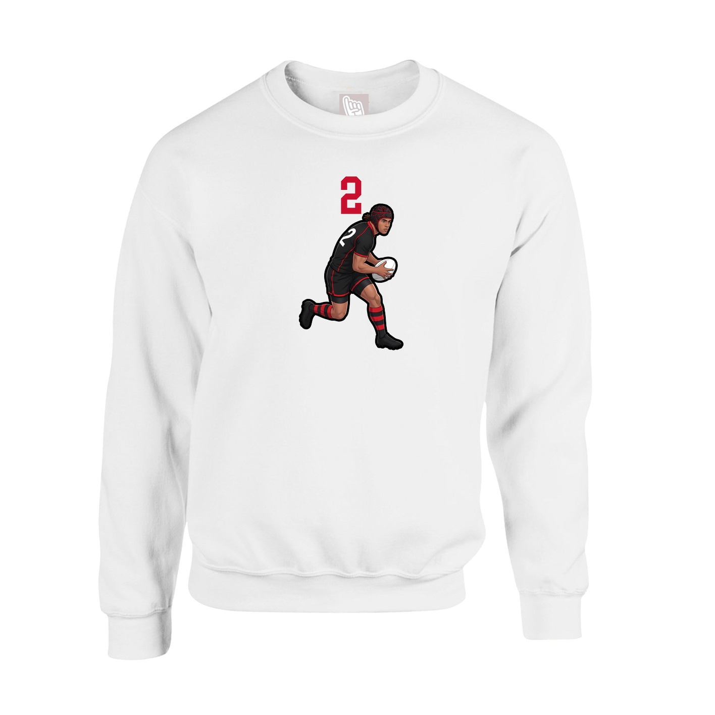 Fleece Crew — Number Top in White