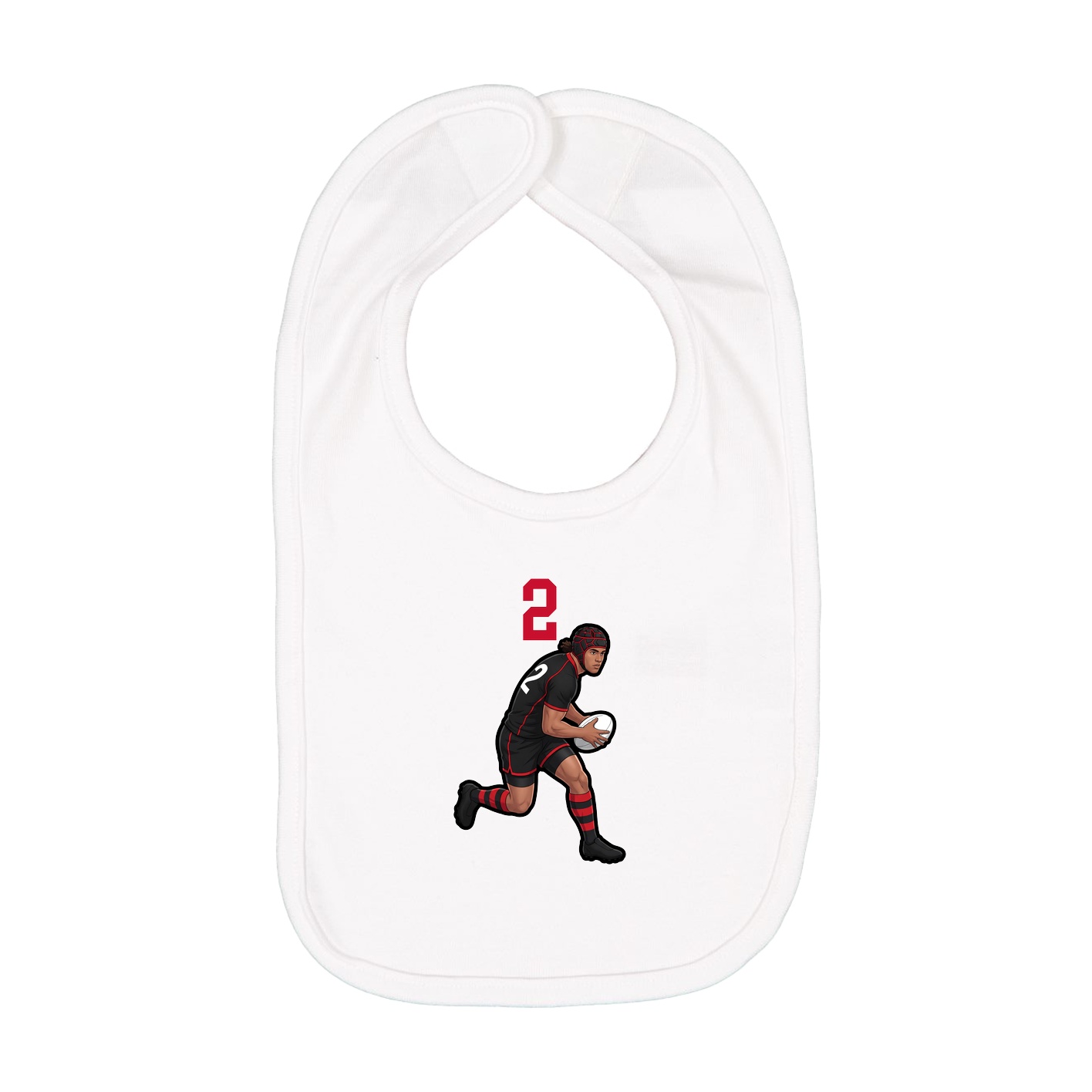Infant Bib — Number Top in White