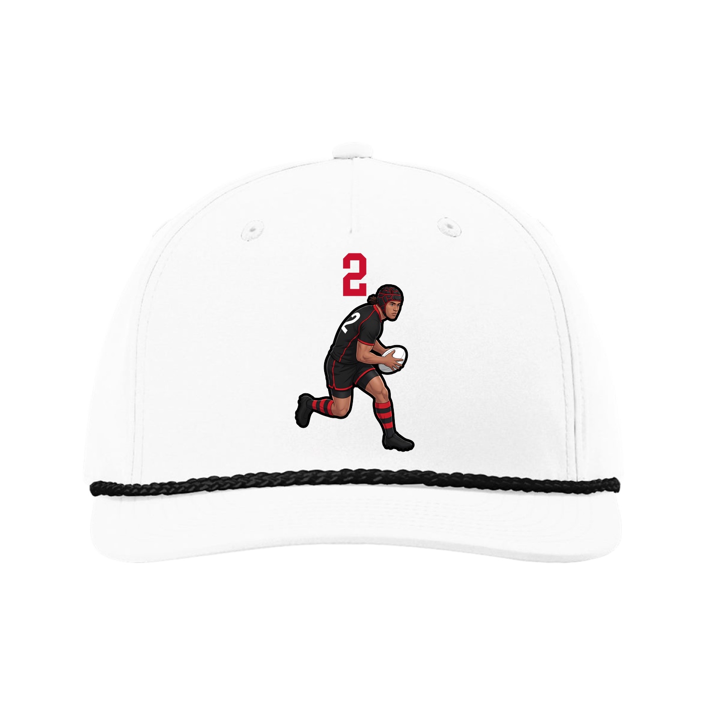 Five-Panel Classic Rope Cap — Number Top in White