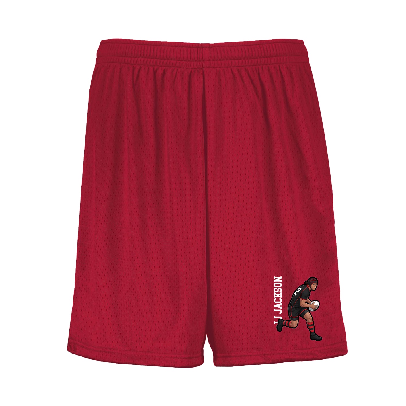 Shorts — Name Vertical in Red