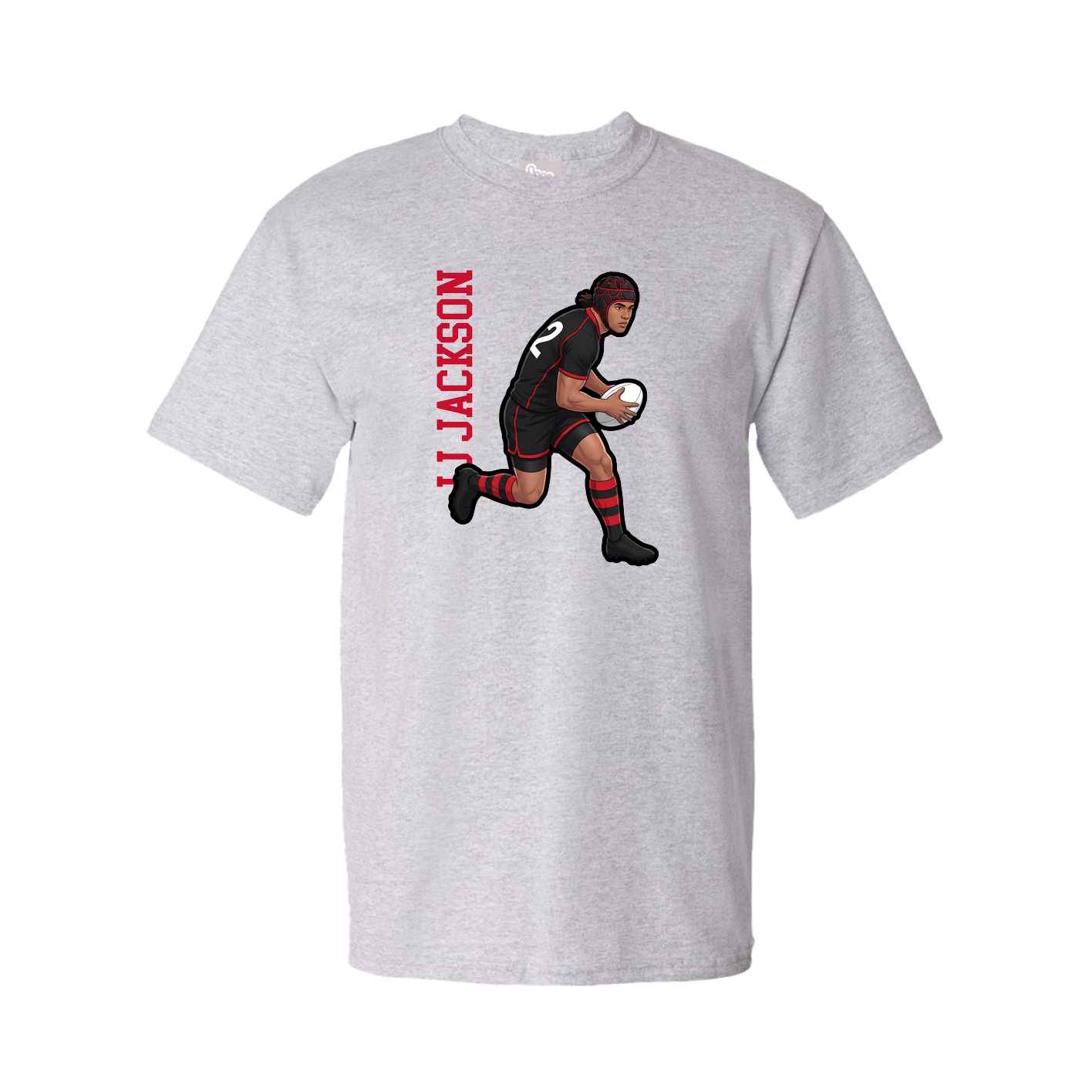 Tee — Name Vertical in Grey