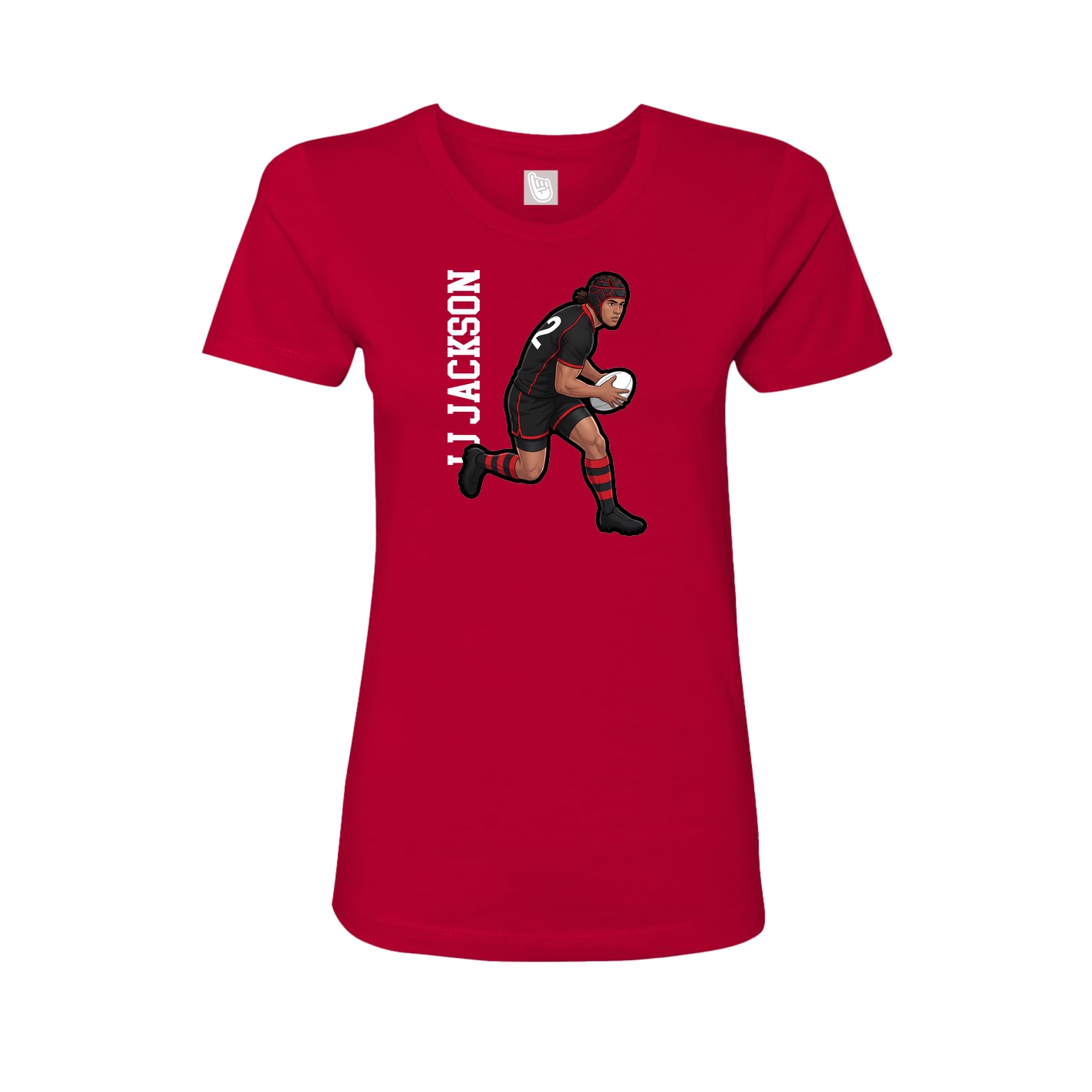 Womens Tee — Name Vertical in Red