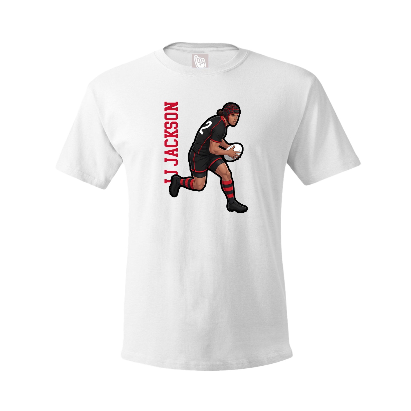 Youth Tee — Name Vertical in White