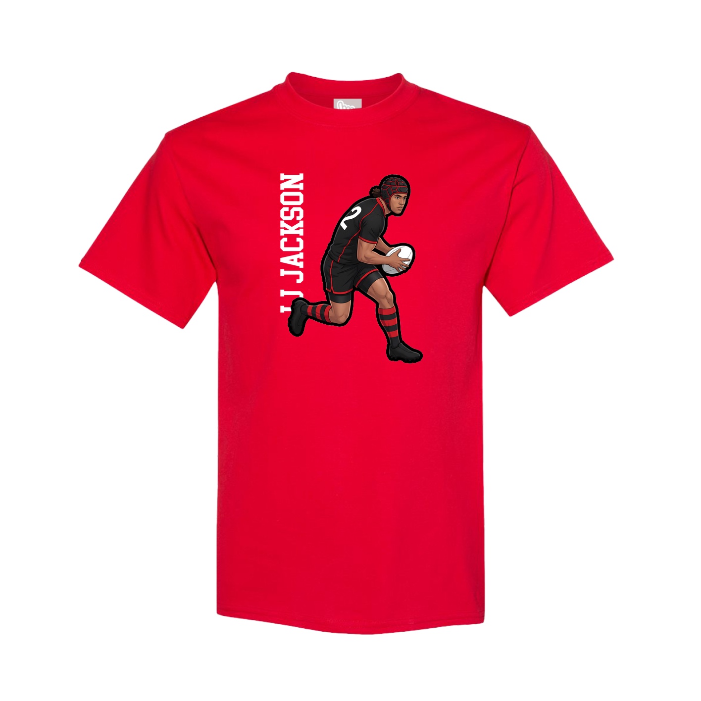 Youth Tee — Name Vertical in Red