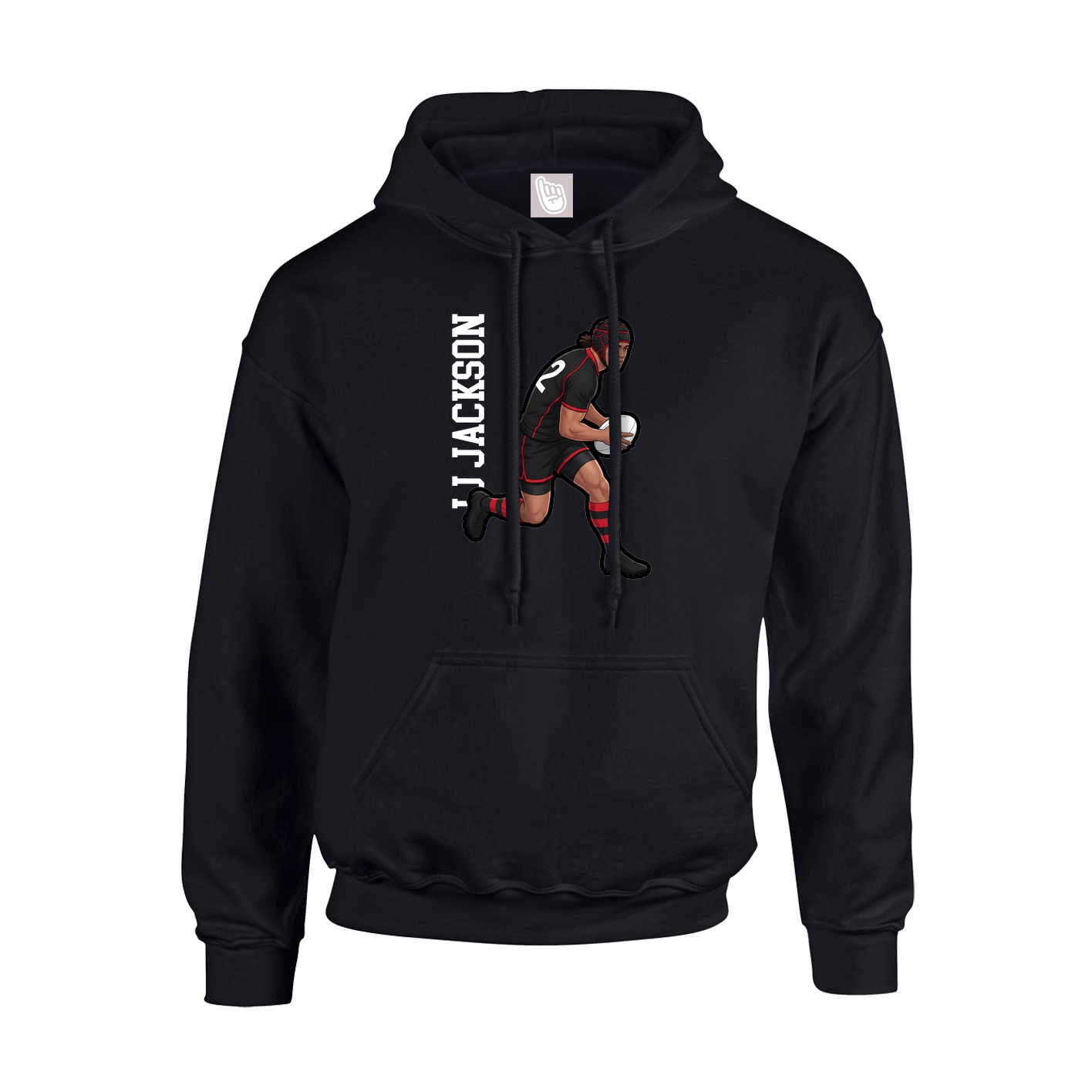 Youth Hoodie — Name Vertical in Black