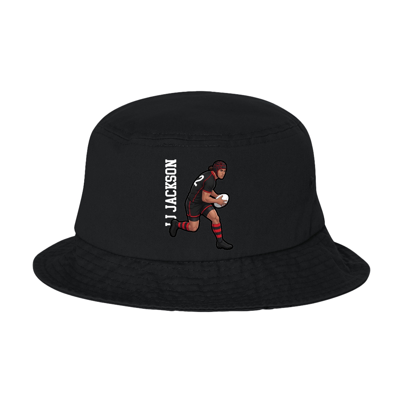Bucket Cap — Name Vertical in Black