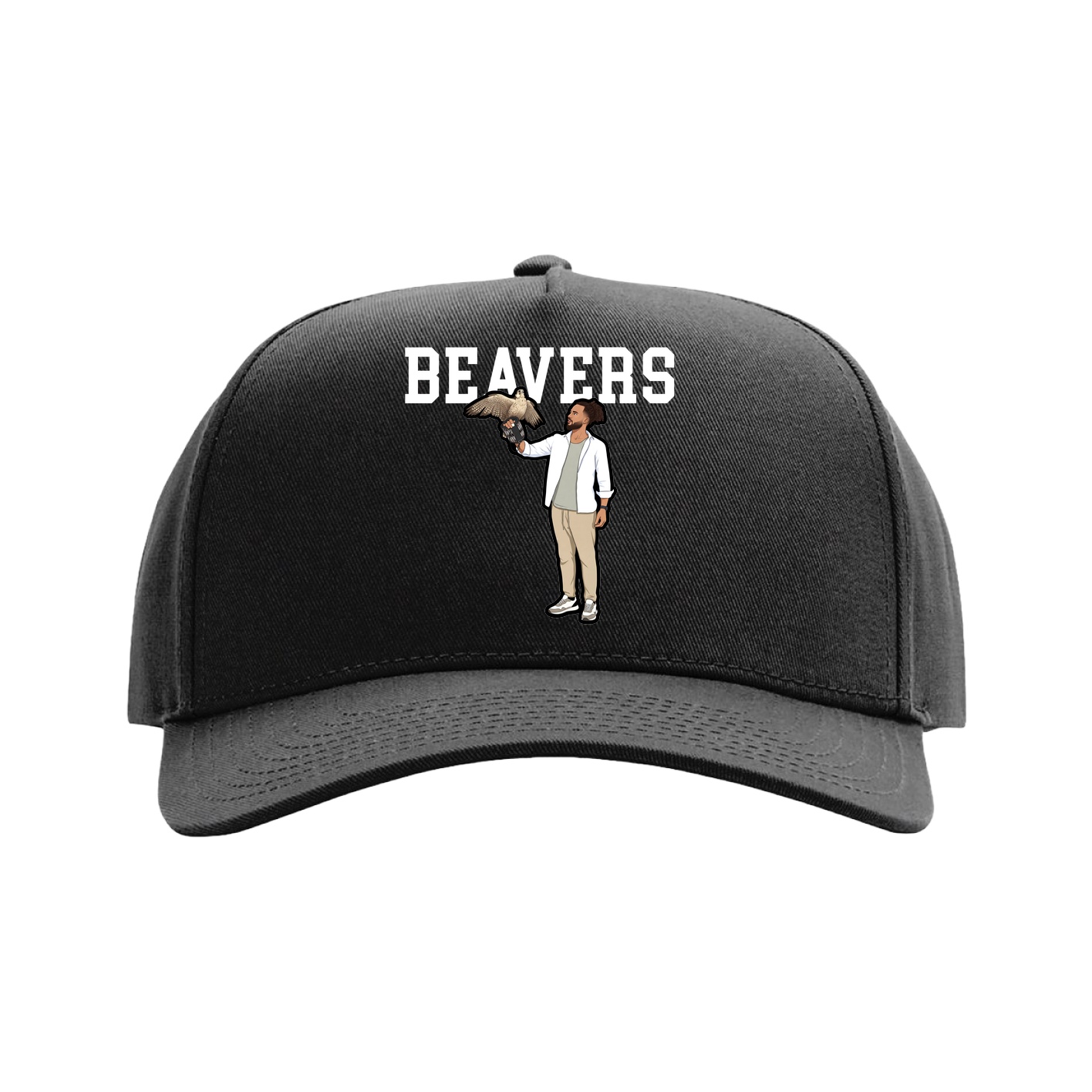 Full Fabric Five-Panel Champ Cap — Shirsey in Black