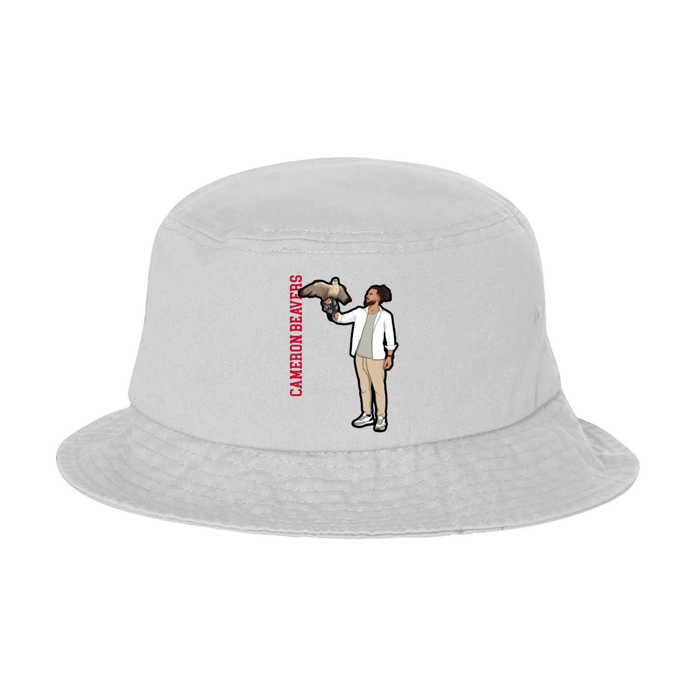Bucket Cap — Name Vertical in White