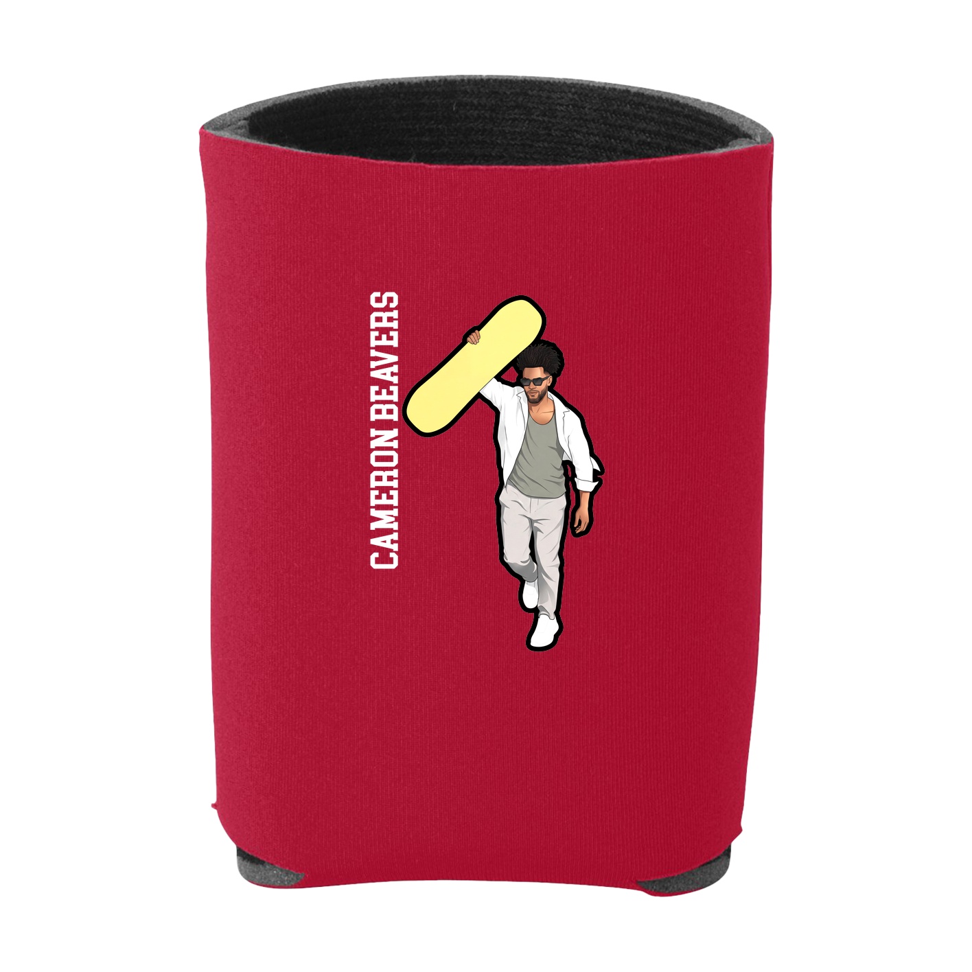 Can Holder — Name Vertical in Red