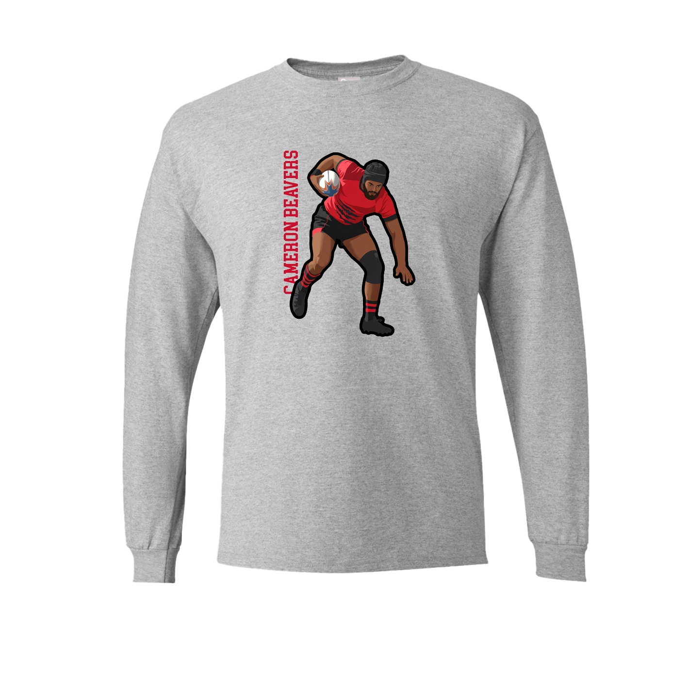 Long Sleeve Tee — Name Vertical in Grey