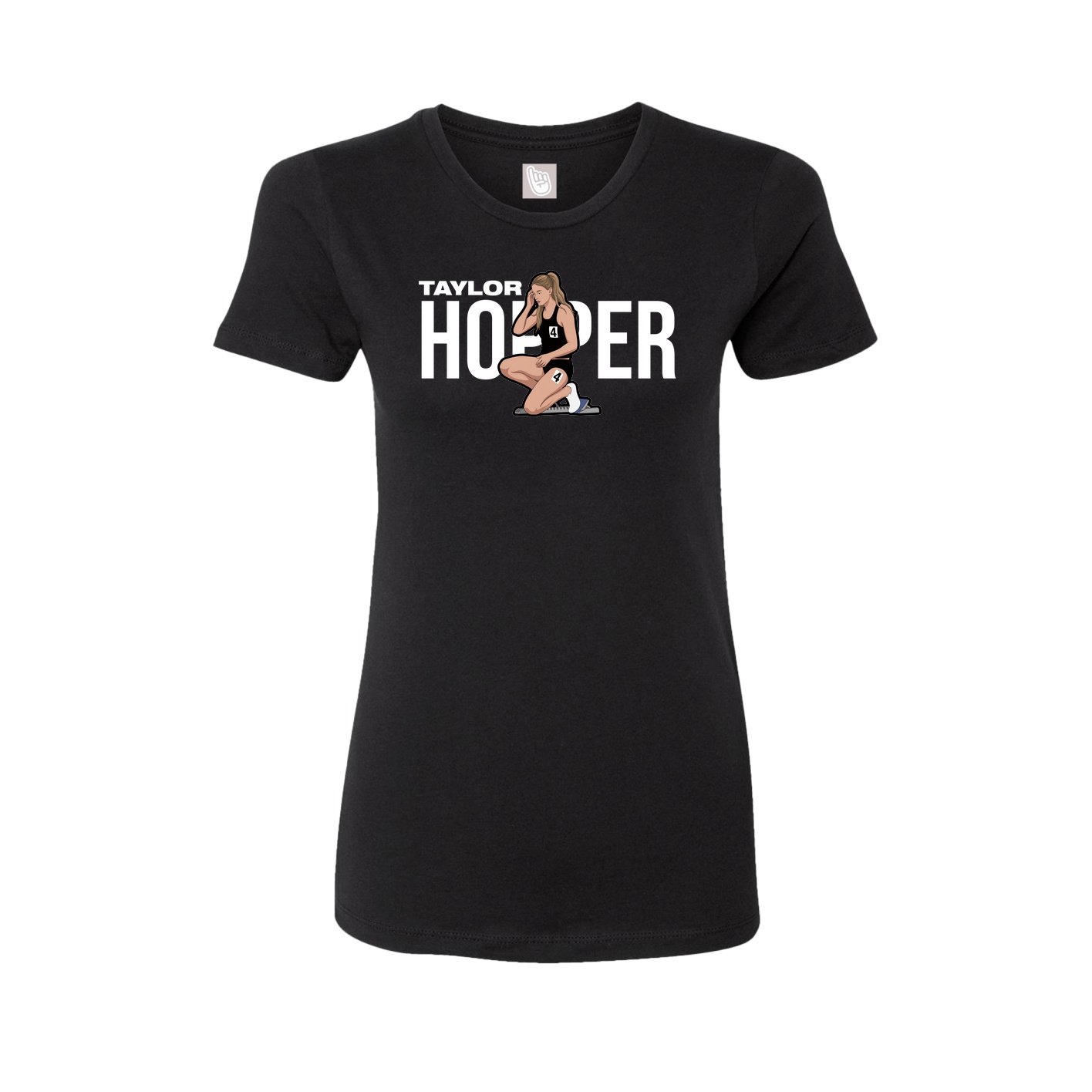 Fitted Women's Tee — Player Name in Black
