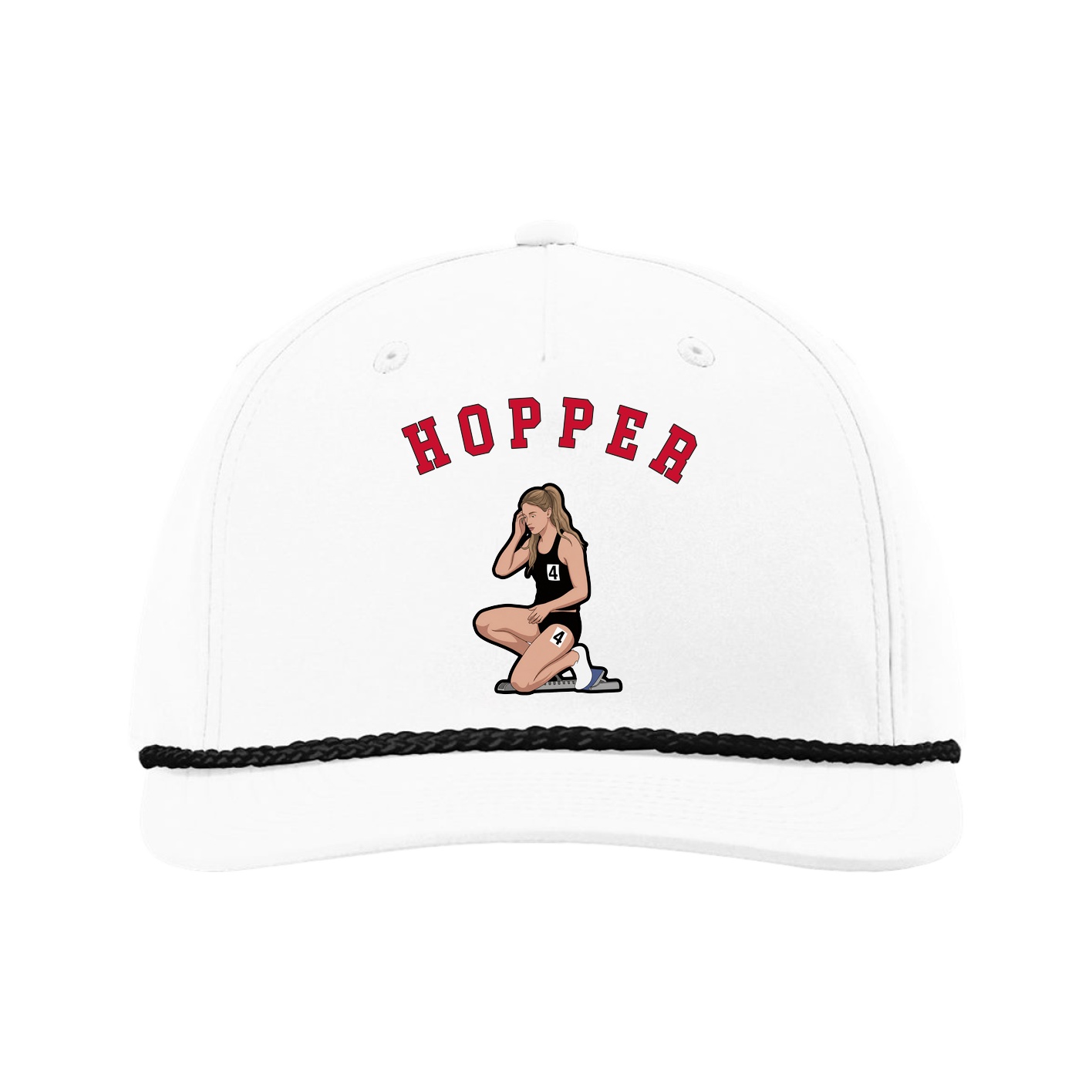 Five-Panel Classic Rope Cap — Shirsey Arch in White