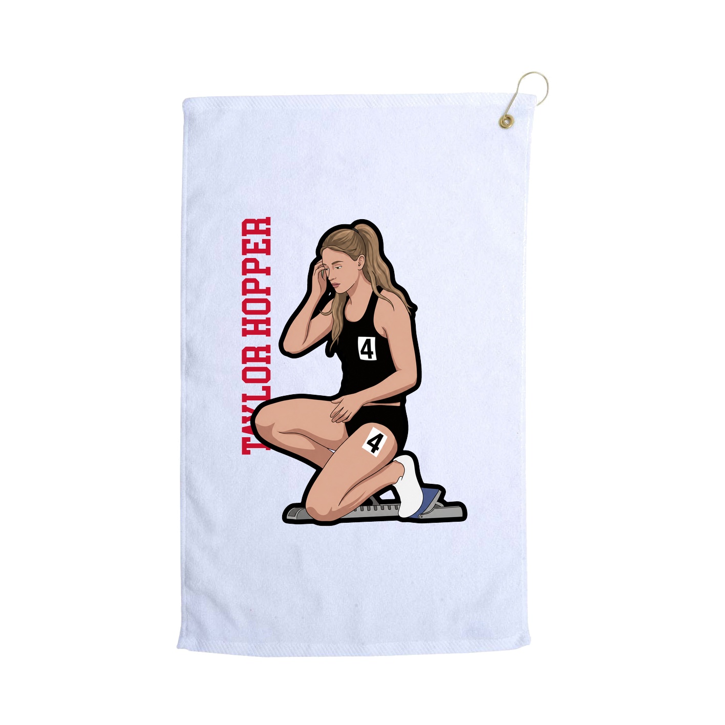 Golf Towel — Name Vertical in White
