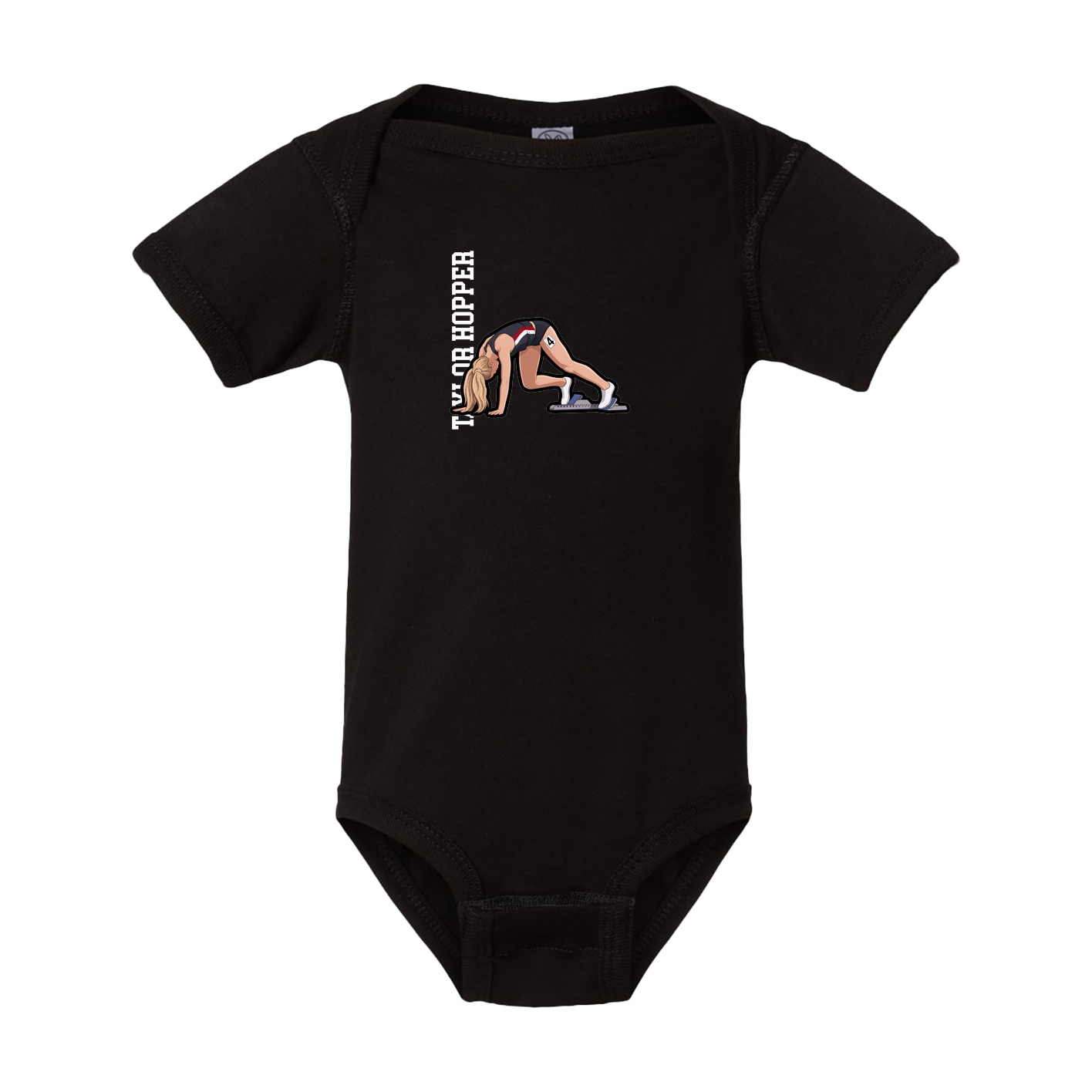 Baby Onesie — Name Vertical in Black