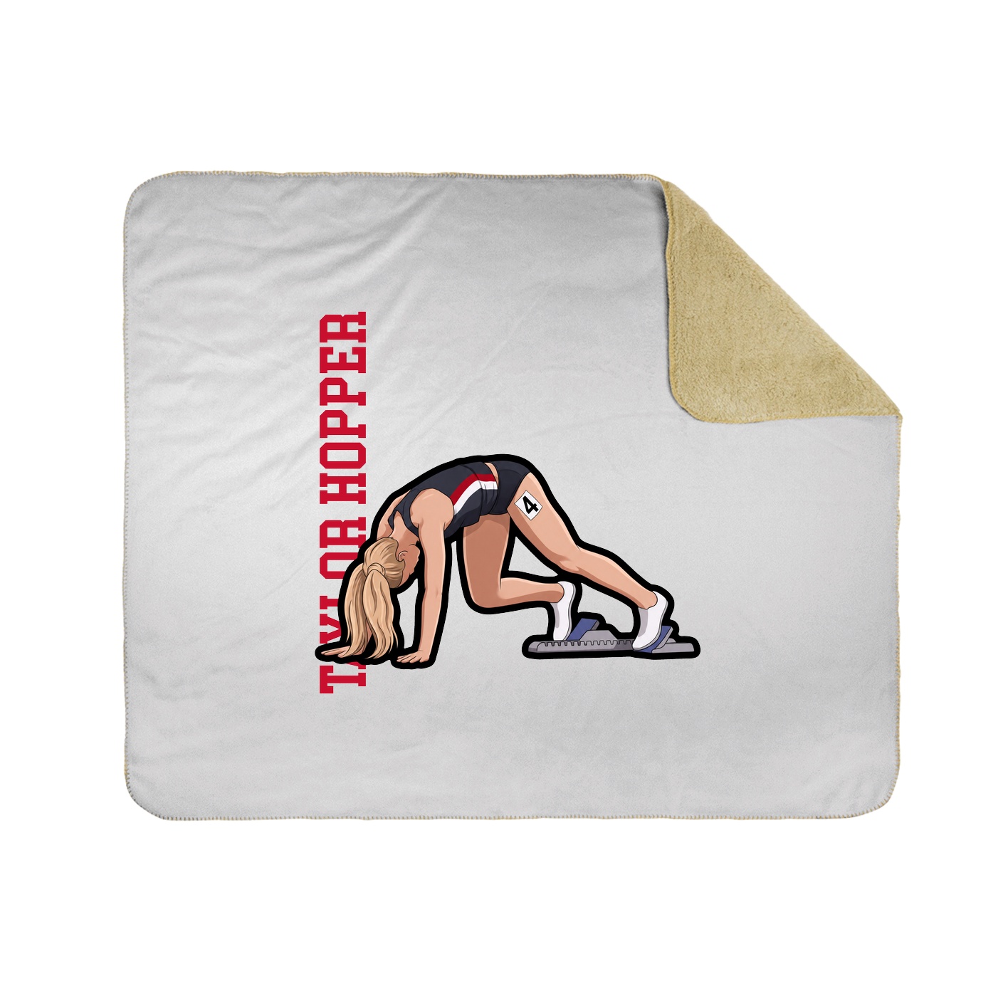 Throw Blanket — Name Vertical in White